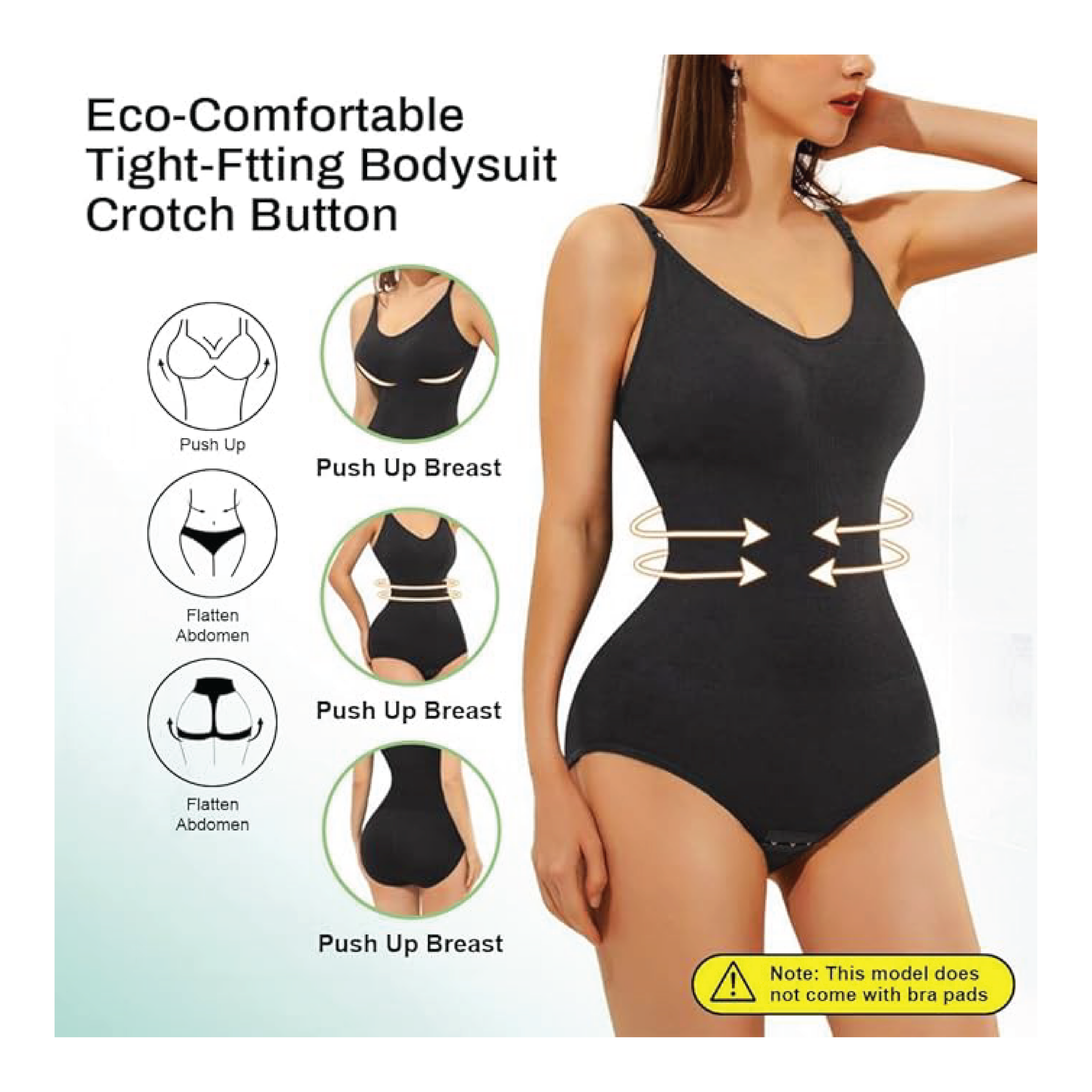 Tummy Control Shapewear Bodysuit for Women Butt Lifter Panties Stretch Slimming Body Shaper with adjustable Spaghetti Strap